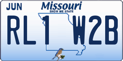 MO license plate RL1W2B