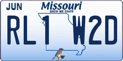 MO license plate RL1W2D
