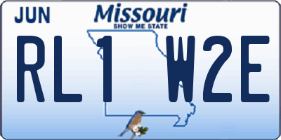 MO license plate RL1W2E