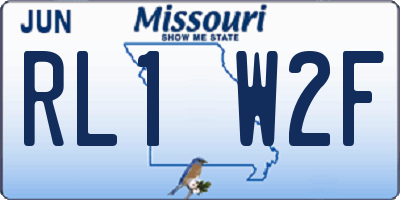 MO license plate RL1W2F