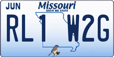 MO license plate RL1W2G