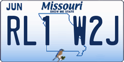 MO license plate RL1W2J