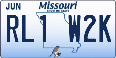 MO license plate RL1W2K