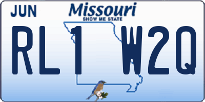 MO license plate RL1W2Q