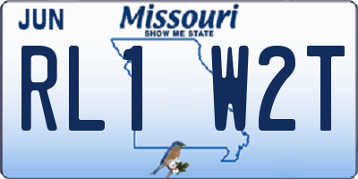MO license plate RL1W2T