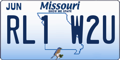 MO license plate RL1W2U