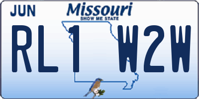 MO license plate RL1W2W