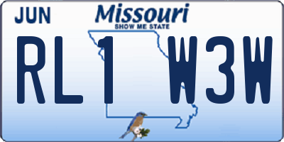 MO license plate RL1W3W