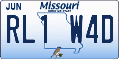 MO license plate RL1W4D
