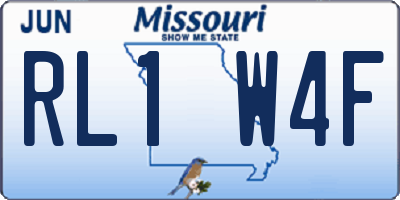 MO license plate RL1W4F