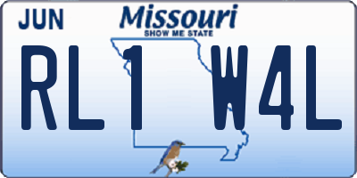 MO license plate RL1W4L