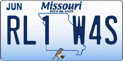 MO license plate RL1W4S