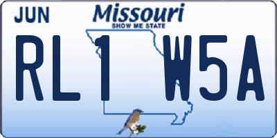 MO license plate RL1W5A