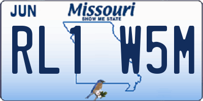 MO license plate RL1W5M