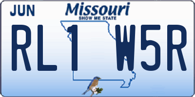 MO license plate RL1W5R
