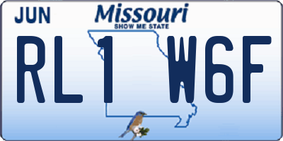 MO license plate RL1W6F