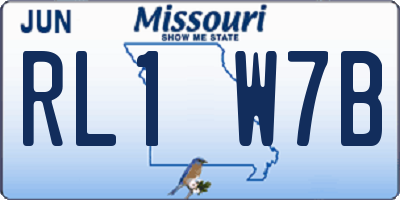 MO license plate RL1W7B
