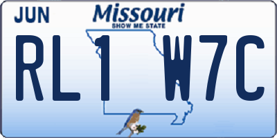 MO license plate RL1W7C