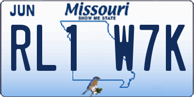 MO license plate RL1W7K