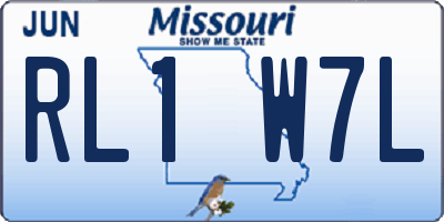 MO license plate RL1W7L