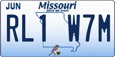 MO license plate RL1W7M
