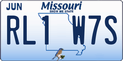 MO license plate RL1W7S