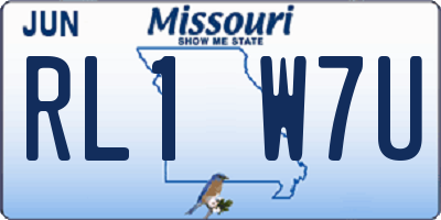 MO license plate RL1W7U
