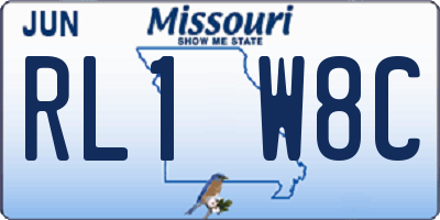 MO license plate RL1W8C