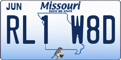 MO license plate RL1W8D