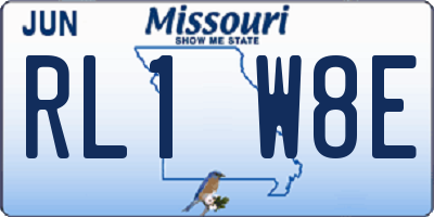 MO license plate RL1W8E