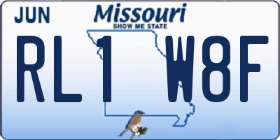 MO license plate RL1W8F