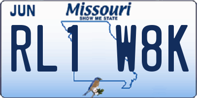 MO license plate RL1W8K