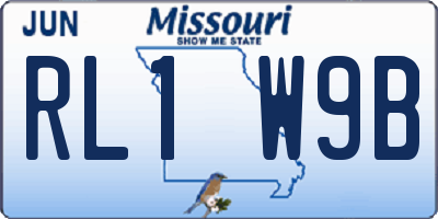 MO license plate RL1W9B