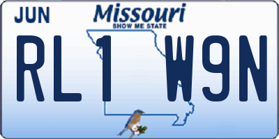 MO license plate RL1W9N