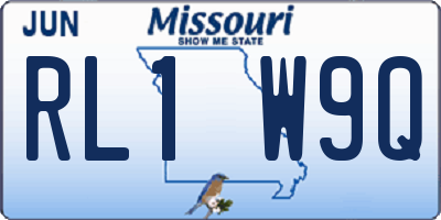 MO license plate RL1W9Q