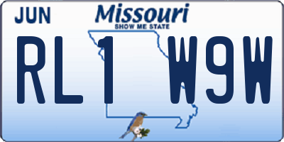MO license plate RL1W9W