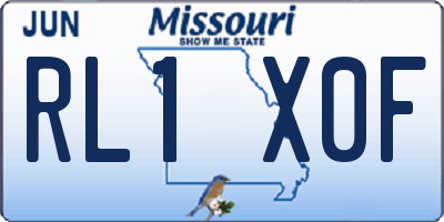 MO license plate RL1X0F