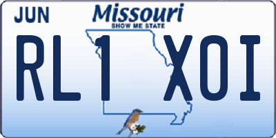 MO license plate RL1X0I