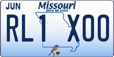 MO license plate RL1X0O