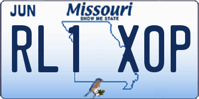 MO license plate RL1X0P