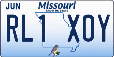 MO license plate RL1X0Y