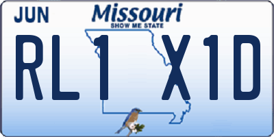 MO license plate RL1X1D