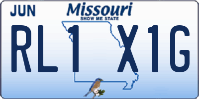MO license plate RL1X1G