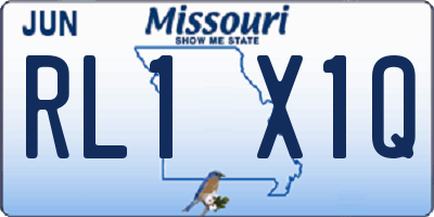 MO license plate RL1X1Q
