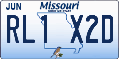 MO license plate RL1X2D