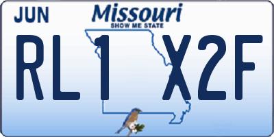 MO license plate RL1X2F