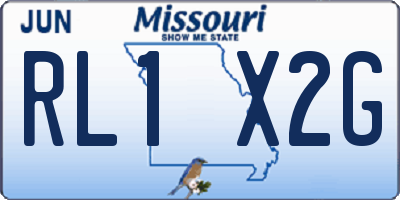 MO license plate RL1X2G
