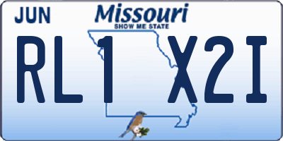 MO license plate RL1X2I