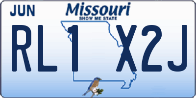 MO license plate RL1X2J