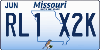 MO license plate RL1X2K
